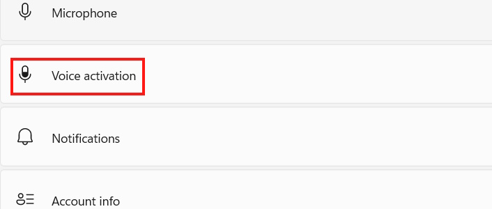 Voice activation Windows 11