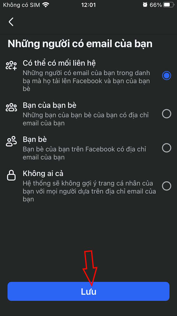 Lưu thay đổi Facebook