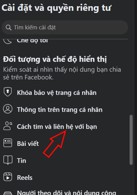 Cách liên hệ với bạn trên Facebook PC