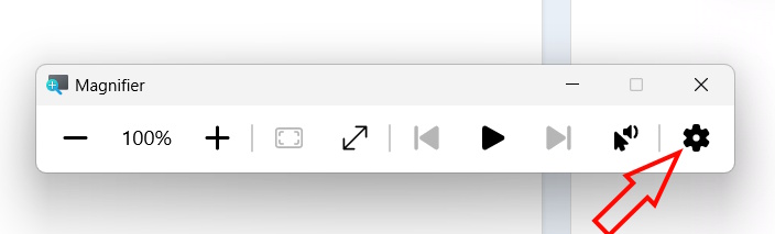 Chỉnh cài đặt Magnifier