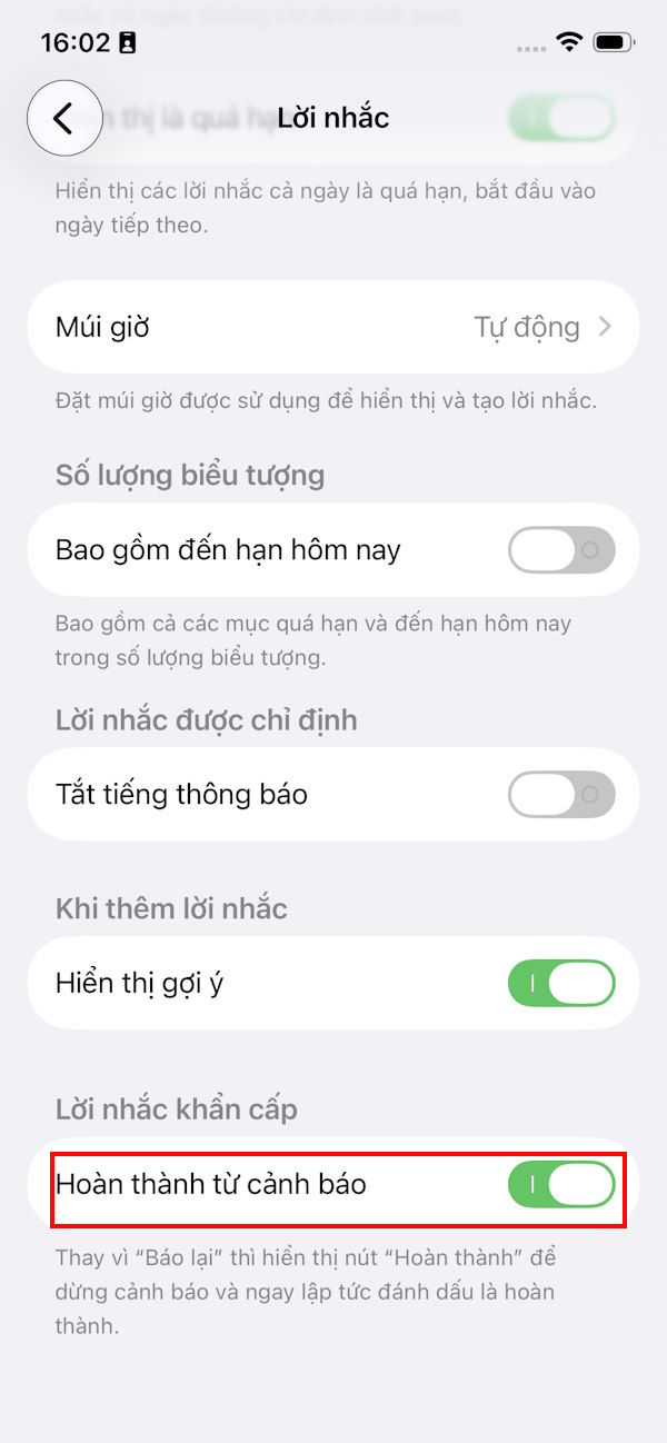 Bật hoàn thành từ lời nhắc