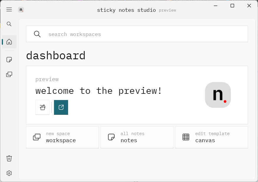 Giao diện Sticky Notes Studio