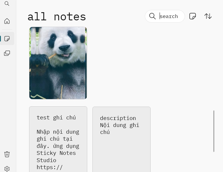 Quản lý ghi chú trên Sticky Notes Studio