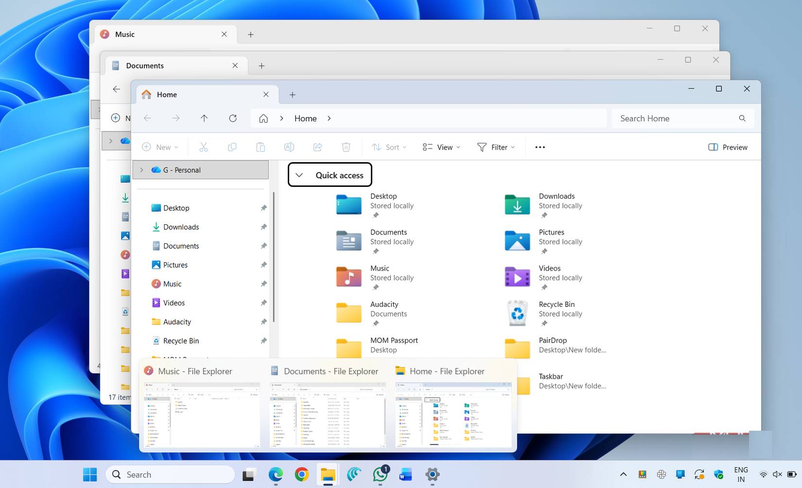 Mở File Explorer trong Windows 11