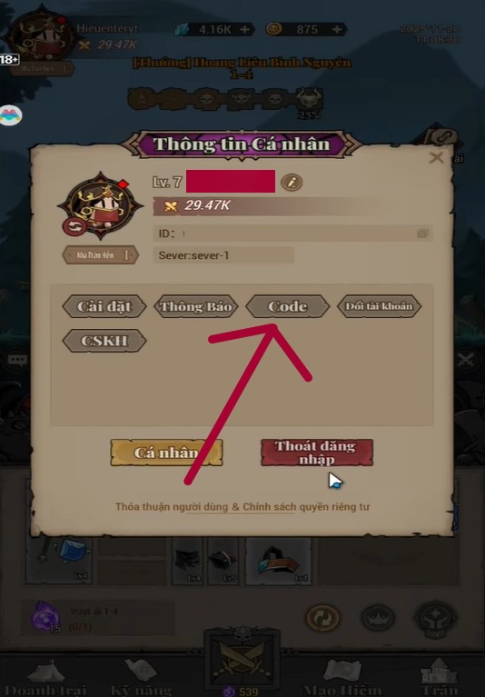 code anh hung bat diet 