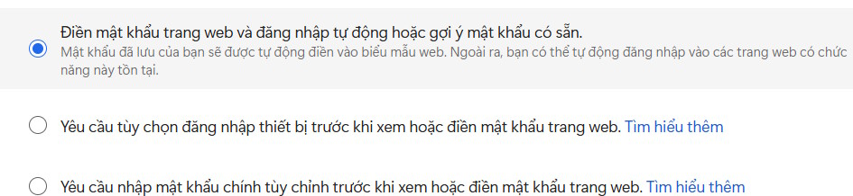 Thiết lập tự động điền mật khẩu trên Edge