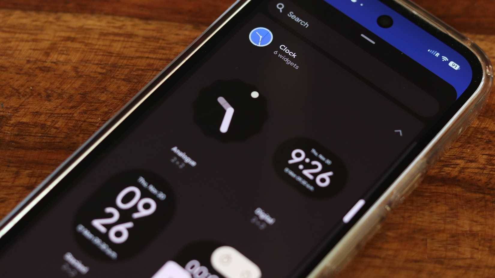 Widget Google Clock trên Android