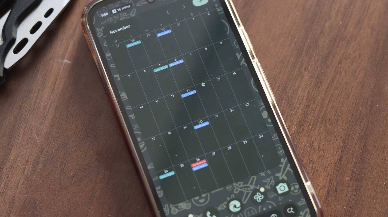 Widget Google Calendar ở ​​chế độ xem theo tháng