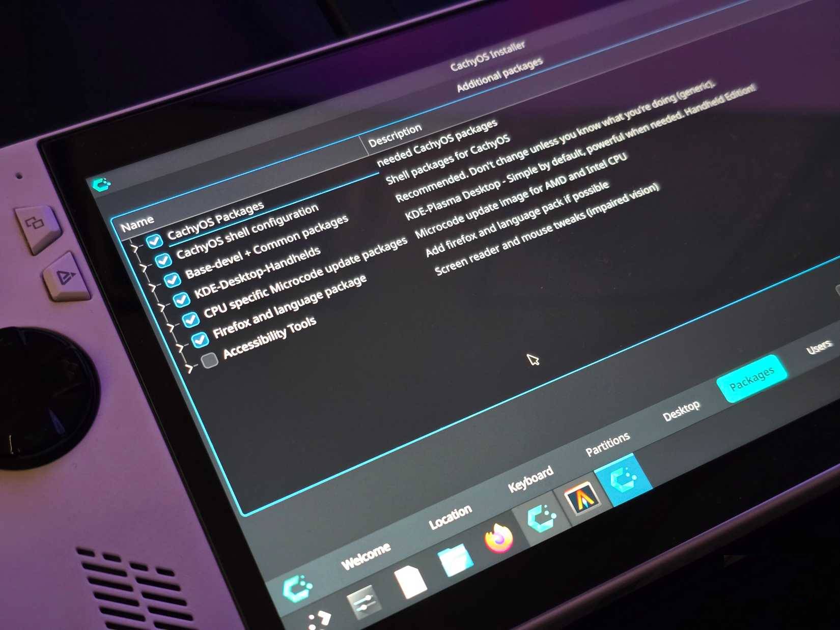 Trình cài đặt CachyOS với tùy chọn chọn gói