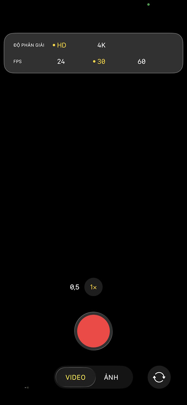 Chọn chất lượng quay video HD