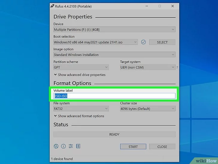 Đặt tên cho nhãn volume (tùy chọn)