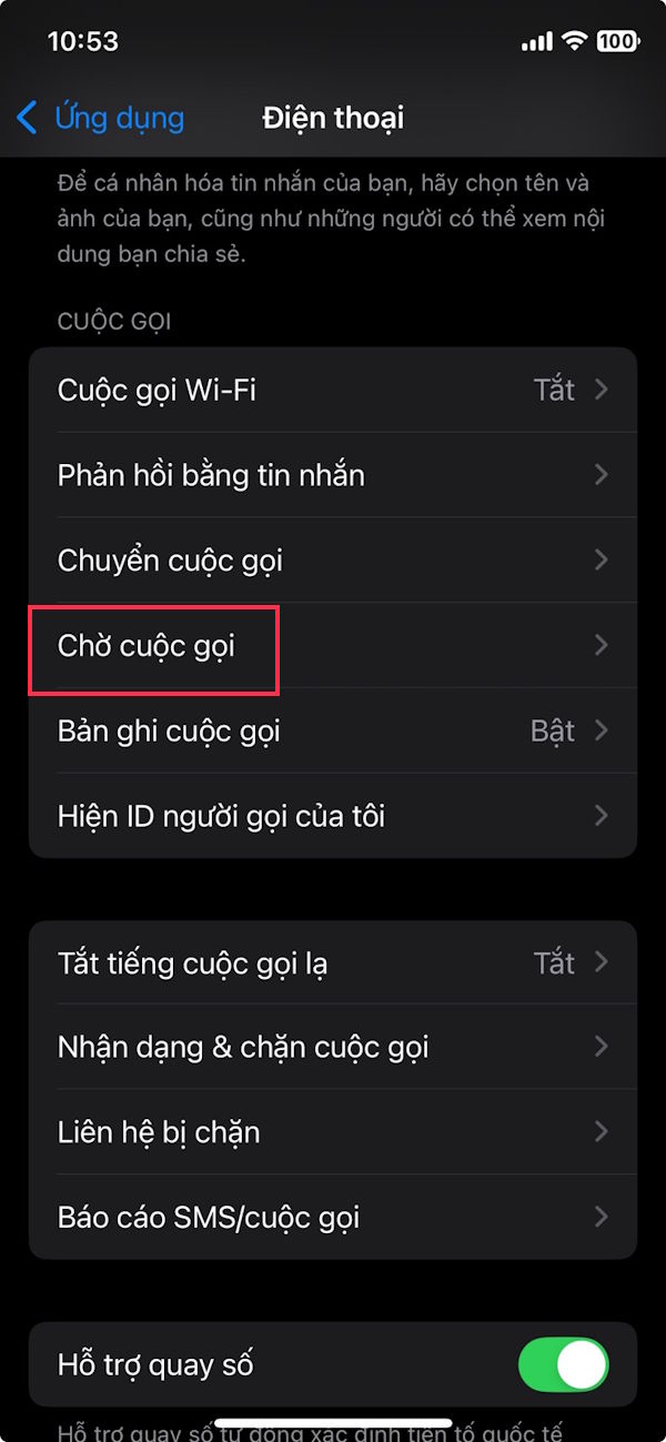 Chờ cuộc gọi iPhon
