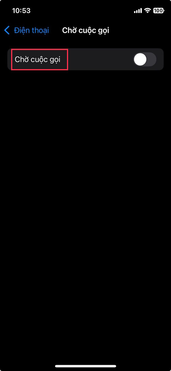 Tắt chờ cuộc gọi iPhone