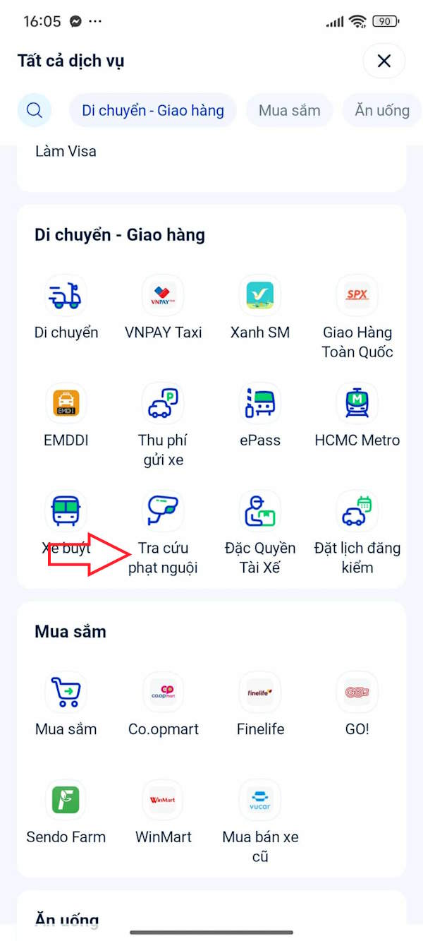 Tra cứu phạt nguội ZaloPay