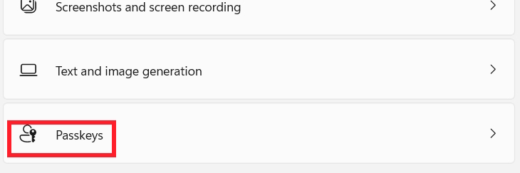 Chỉnh Passkey trên Windows 11