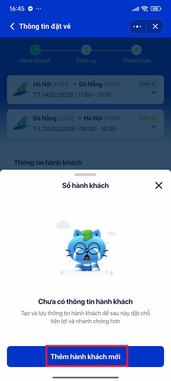 Nhập tên hành khách