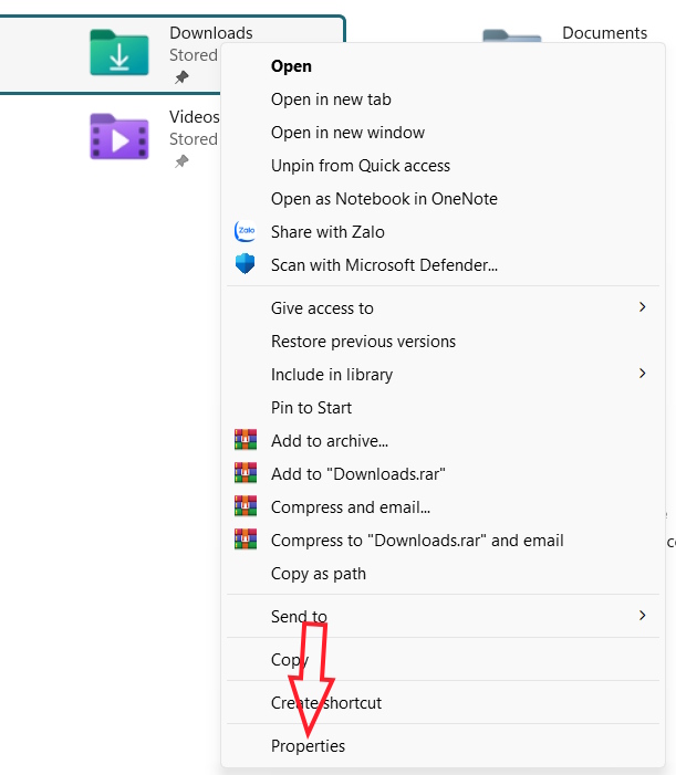 Tùy chỉnh thư mục Downloads