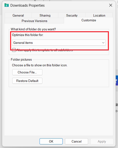 Tối ưu hóa thư mục Downloads Windows