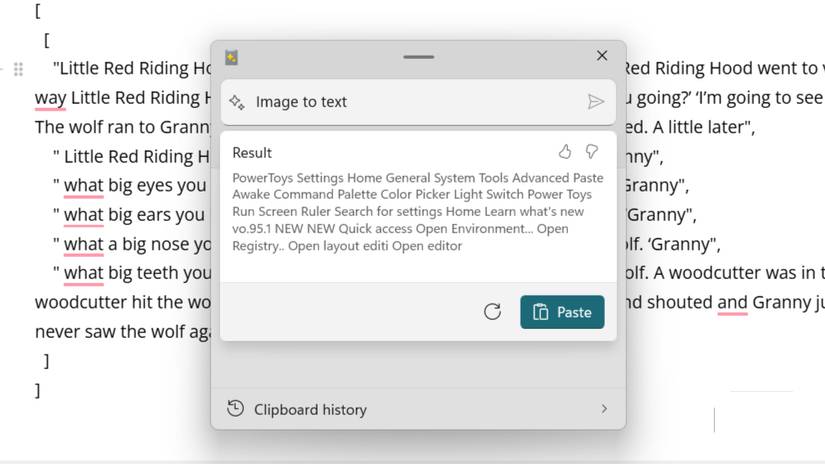 Chuyển hình ảnh sang văn bản trong Advanced Paste