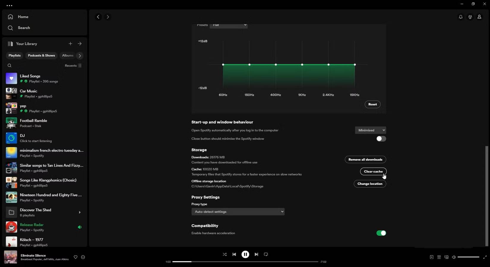 Lưu trữ cache Spotify trên PC
