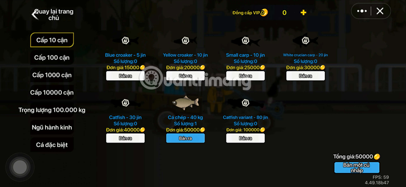 cách chơi câu cá vạn cân