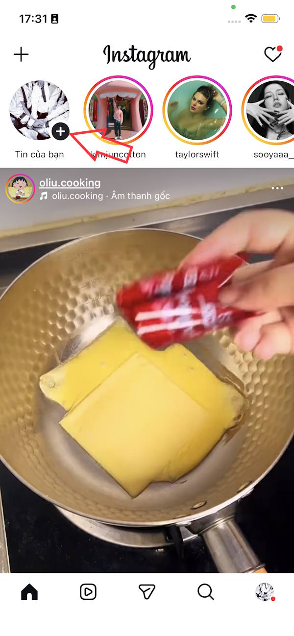 Giao diện Instagram