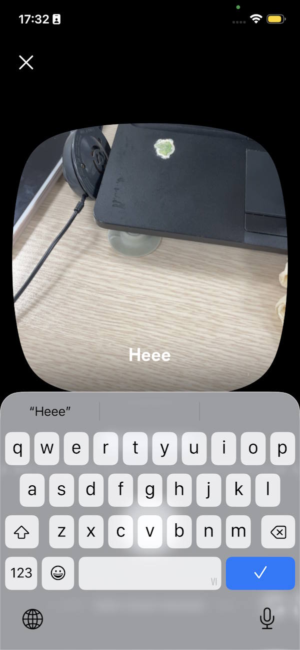 Nhập ghi chú chụp ảnh nhanh