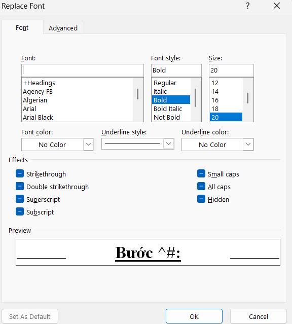 Chọn định dạng đề mục