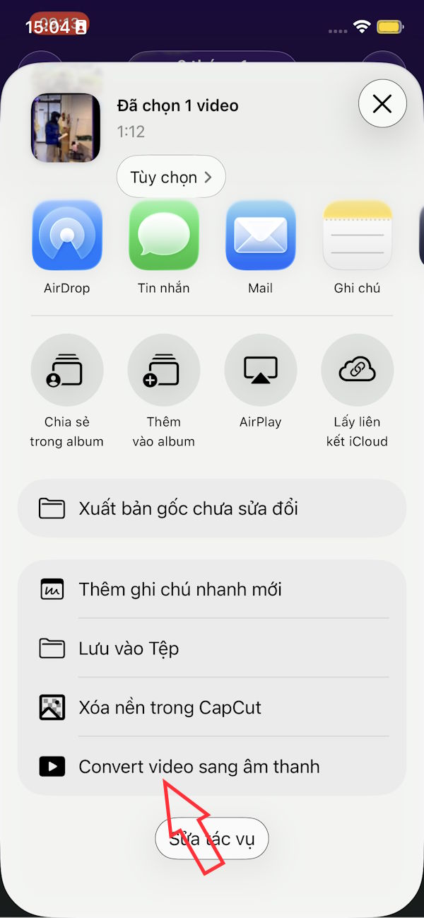 Trích xuất âm thanh từ video trên iPone