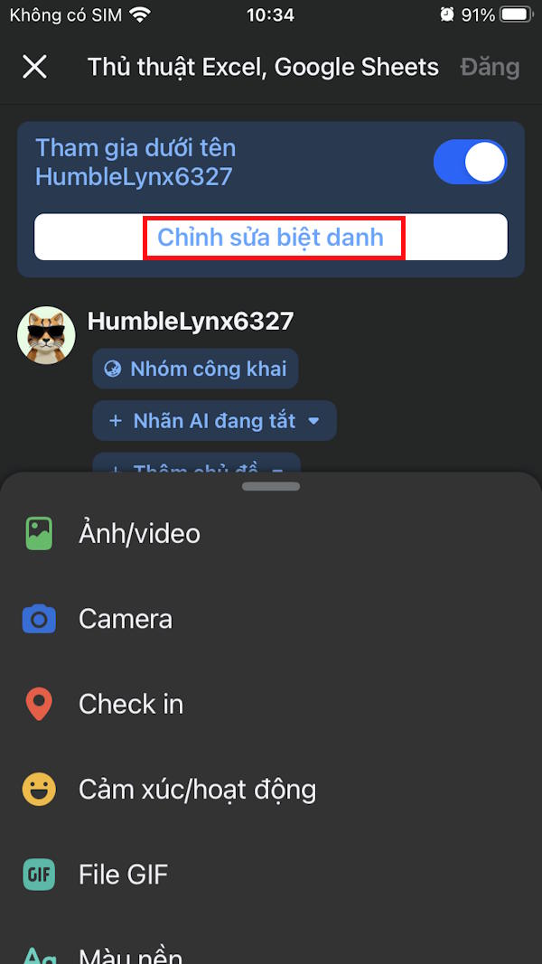 Chỉnh sửa biệt danh nhóm Facebook