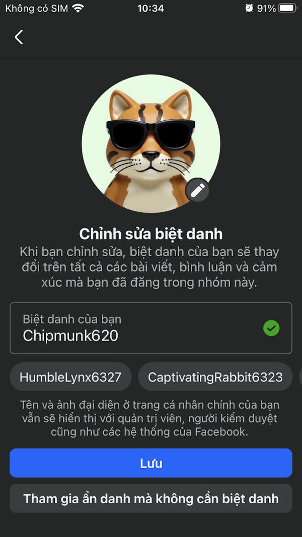 Biệt danh hợp lệ 