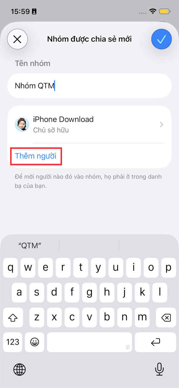 Thêm người vào nhóm 
