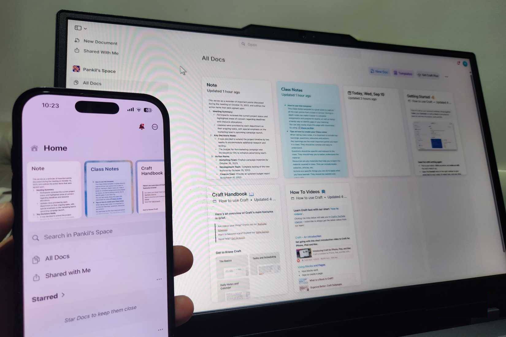 Ứng dụng Craft trên iPhone và PC