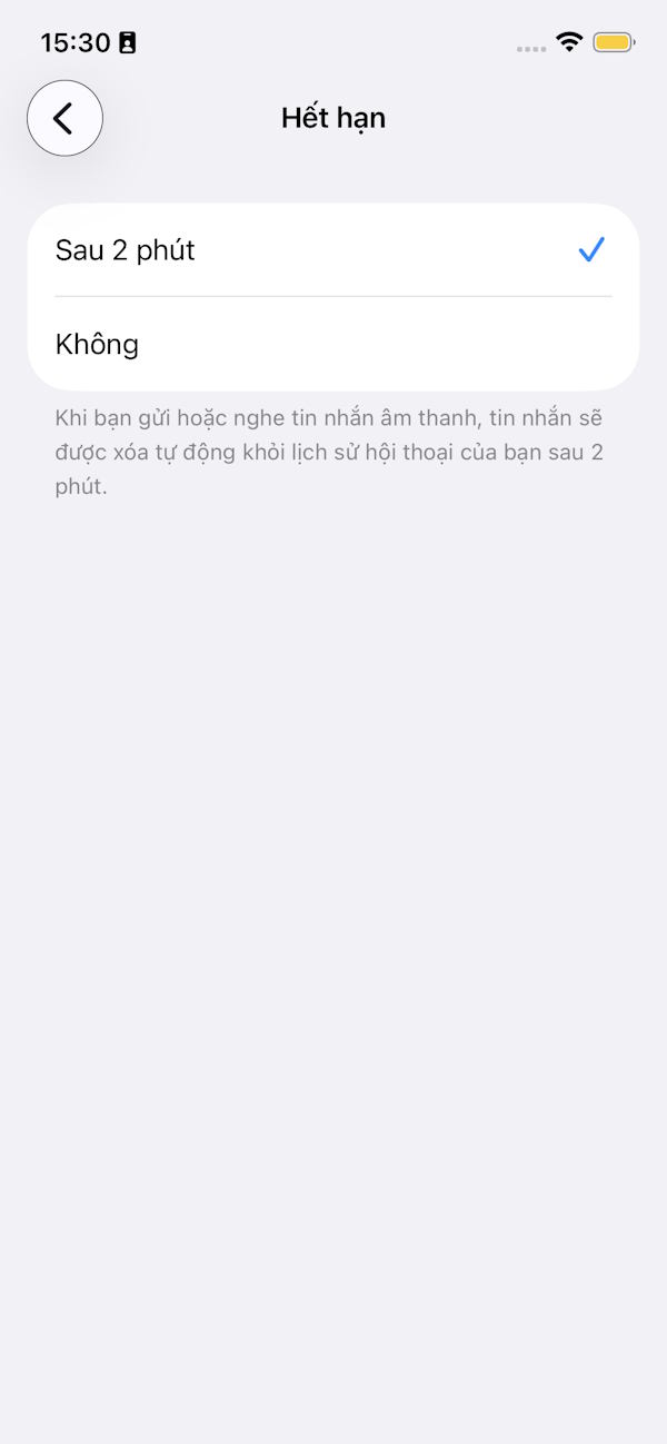 Thời hạn nghe tin nhắn thoại