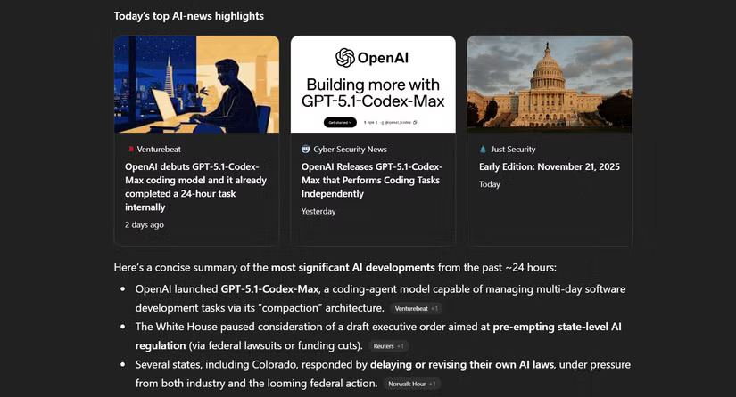 Bản tin tóm tắt hàng ngày với sự trợ giúp của tính năng Scheduled Tasks trong ChatGPT