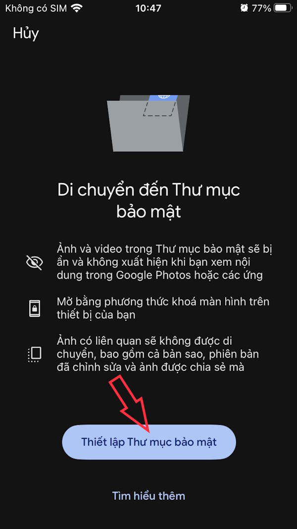 Thư mục bảo mật Google Photos