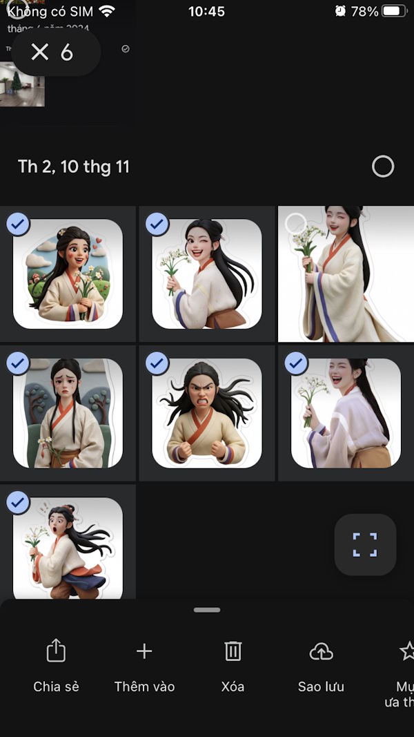 Chọn nhiều ảnh Google Photos