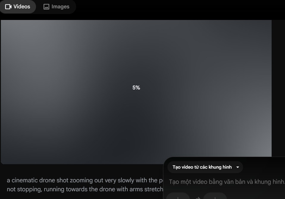 Qúa trình tạo video quay bằng drone trên Google Flow