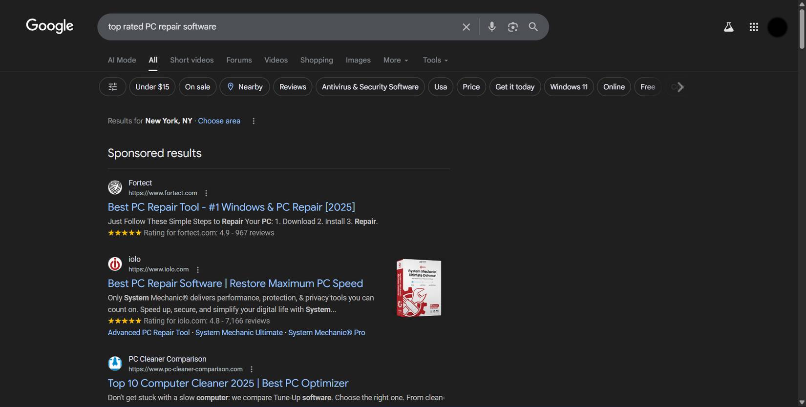 Tìm kiếm phần mềm PC được đánh giá cao nhất trên Google