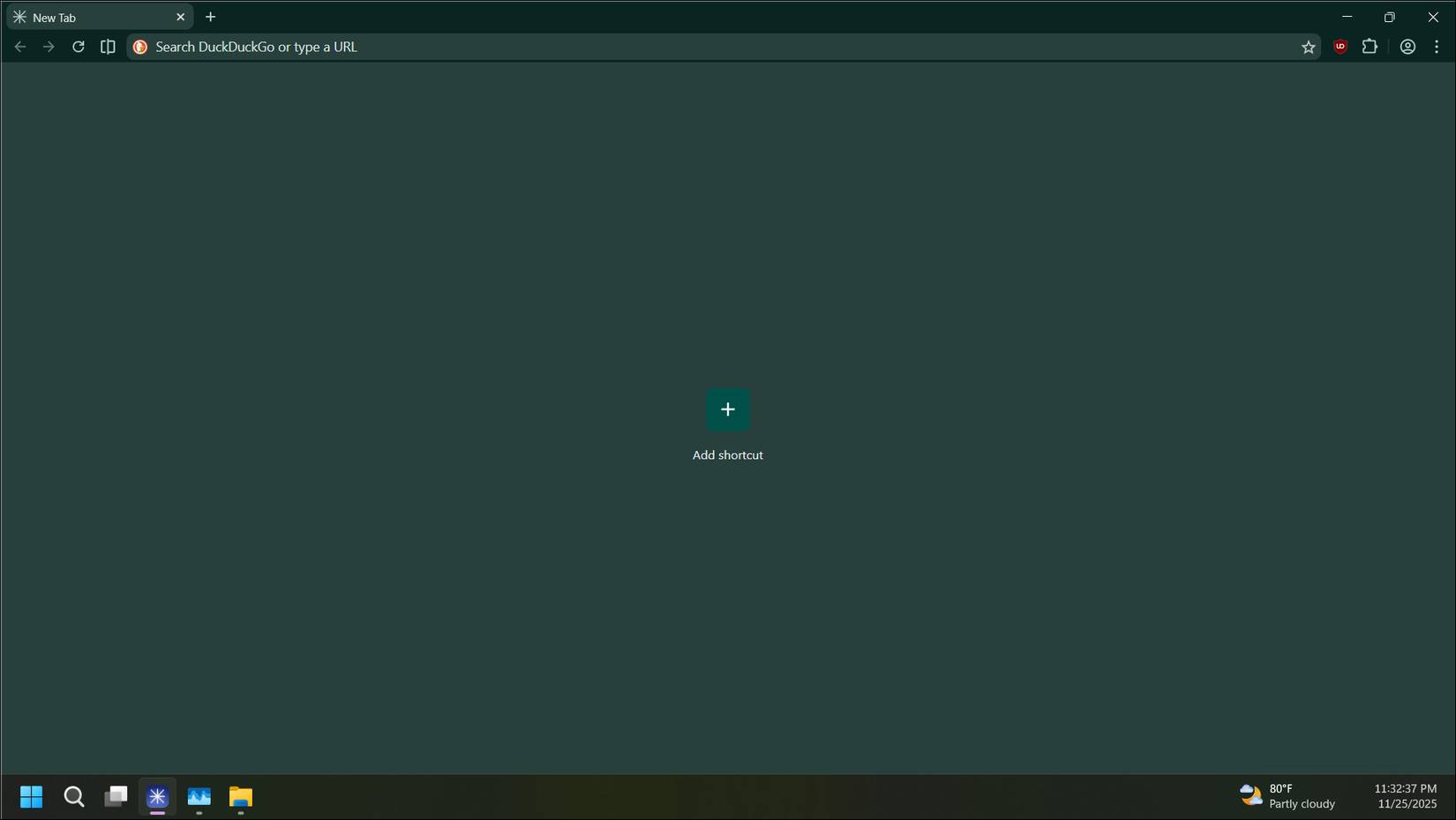 Màn hình thiết lập Helium Browser