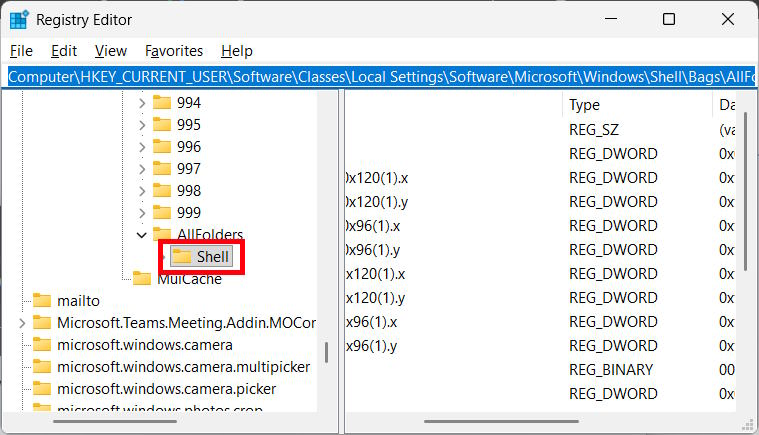 Truy cập thư mục Registry Editor