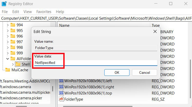 Tắt Folder Type Discovery Windows 11