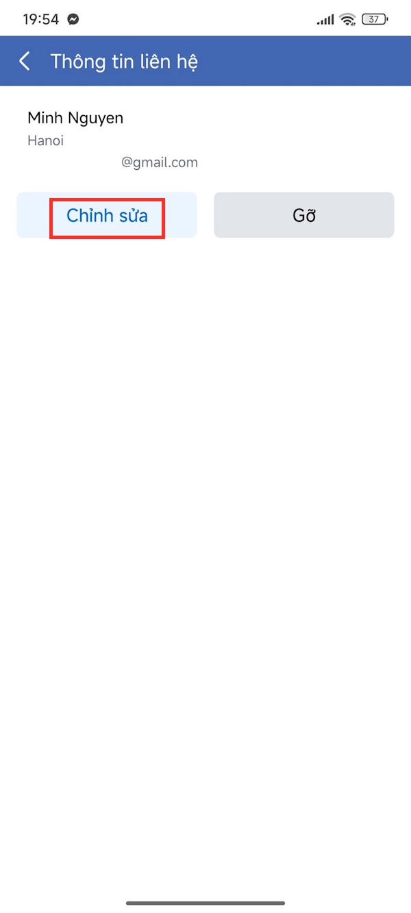 Đổi thông tin liên hệ