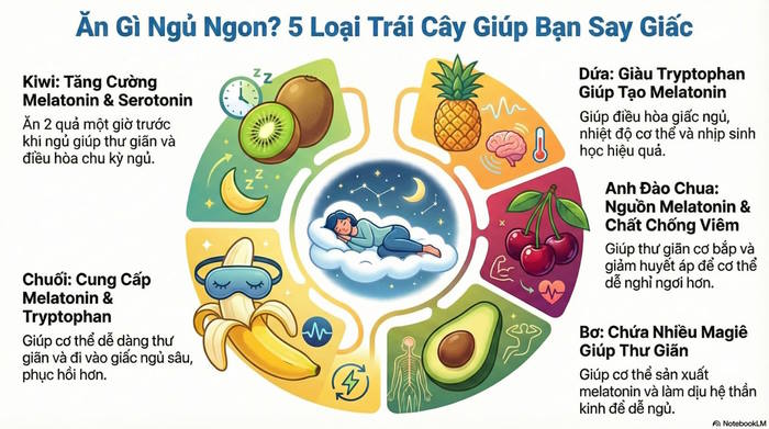 Tổng kết trái cây giúp ngủ ngon