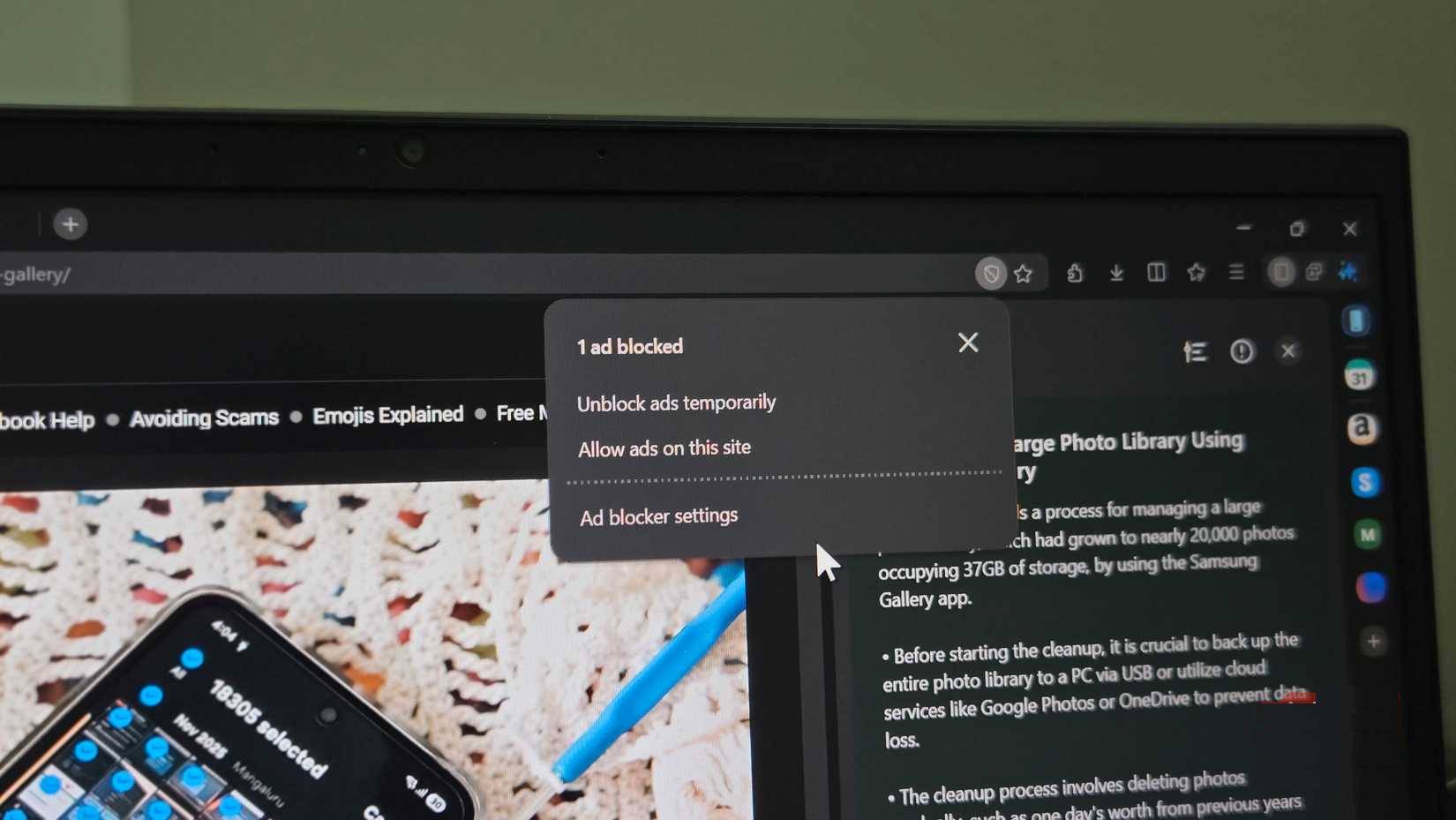 Tùy chọn chặn quảng cáo trên trình duyệt Samsung Internet