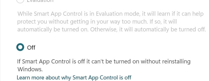 Tắt Smart App Control Windows