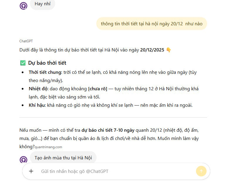 Nhắn tin trong nhóm chat ChatGPT máy tính
