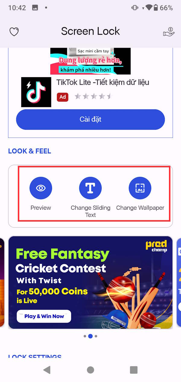 Xem trước màn hình khóa