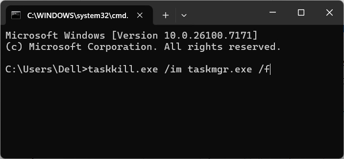 Dừng Task Manager trong Command Prompt