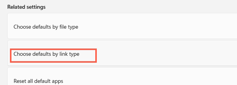 Thiết lập app mặc định
